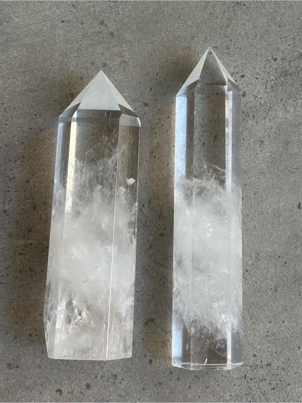Clear Quartz Crystal Point Pair - White Crystal Home Accent